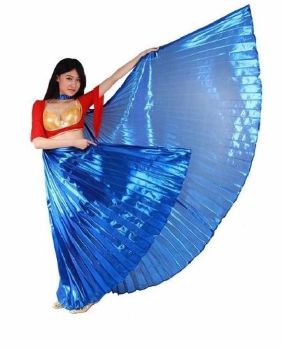 Isis Wings Belly Dance,100% Silk 2 wings+2 sticks+Bag Quick& free Shipping USA. 