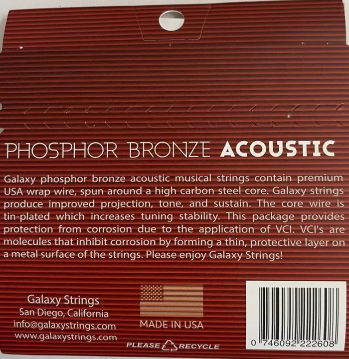 Galaxy phosphor bronze acoustic musical strings light gauge - Image 2