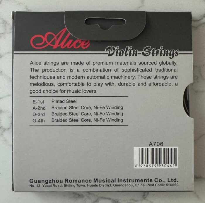 Alice Violin strings, A706, Ball Ends. - Image 2