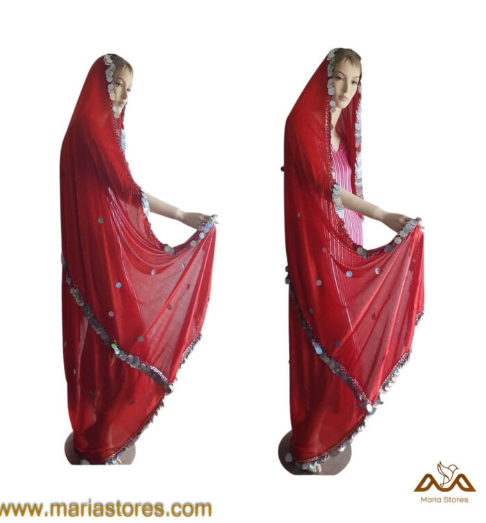 Red silver coins Iskandarani Melaya Leff Handcrafted, premium quality, perfect for authentic performances and cultural events.