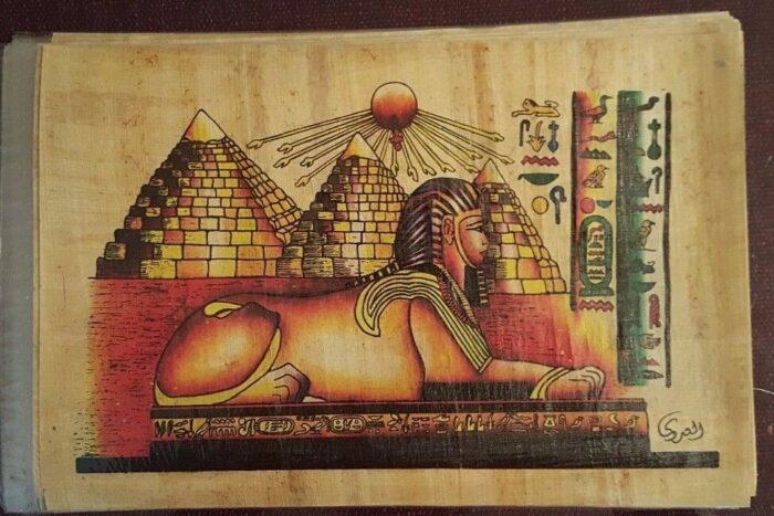 EGYPTIAN hand painted Papyrus Paper 7.60"x 11.25" - Image 3