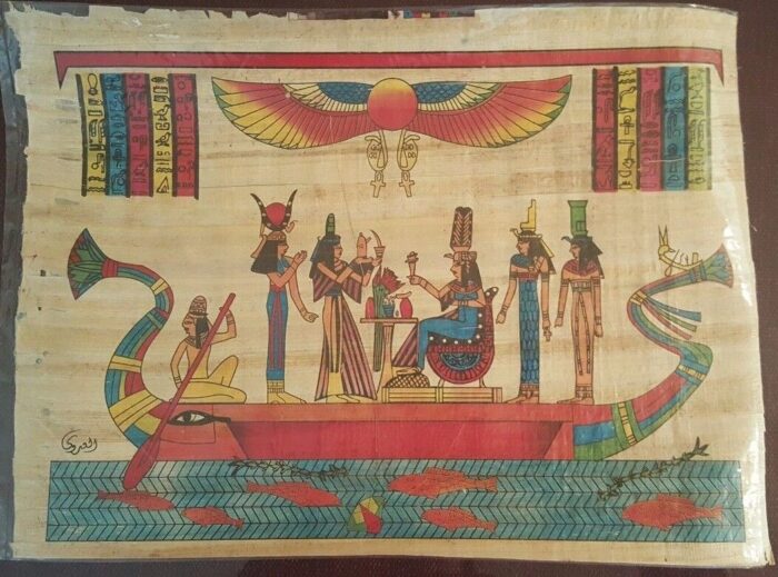 EGYPTIAN hand painted Papyrus Paper 7.60"x 11.25" - Image 2