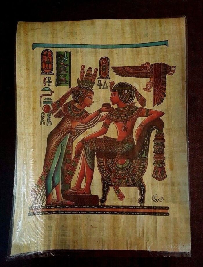 Egyptian hand painted Papyrus Paper 11.50"x 15.35" - Image 9