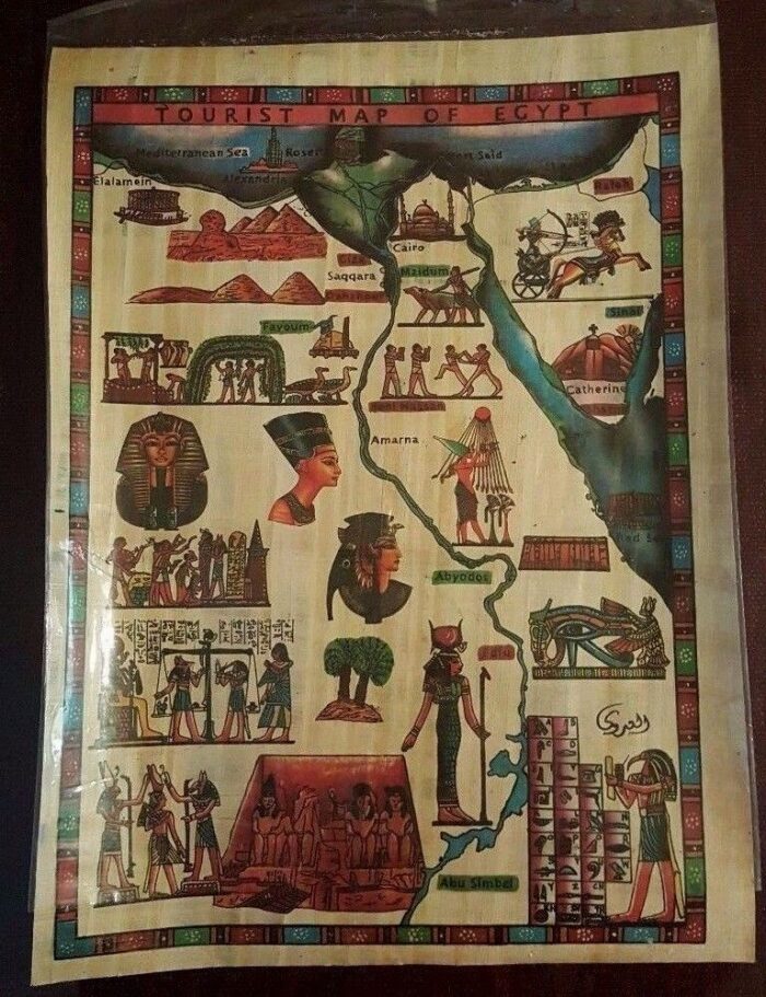 Egyptian hand painted Papyrus Paper 11.50"x 15.35" - Image 8