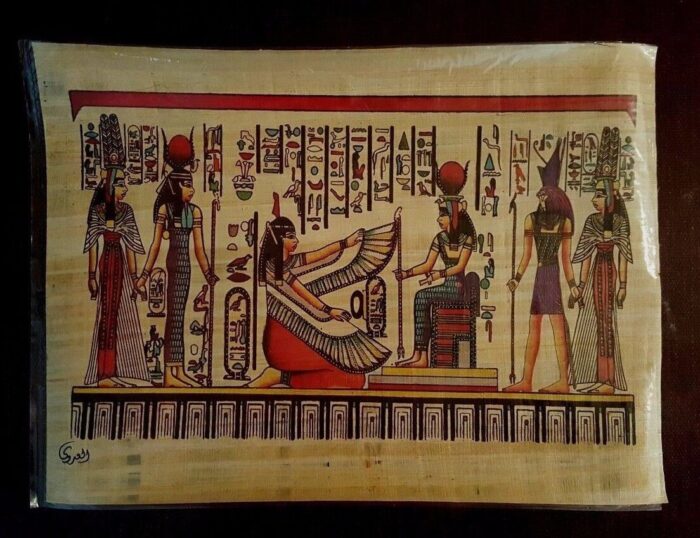 Egyptian hand painted Papyrus Paper 11.50"x 15.35" - Image 4