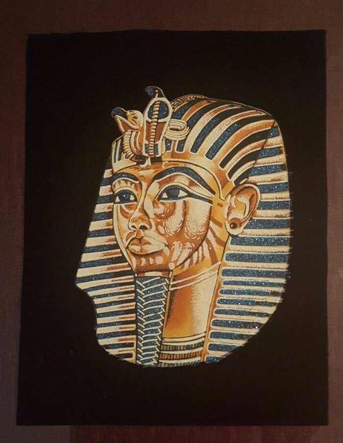 Egyptian hand painted on fabric Paper 13"x 16" - Image 2