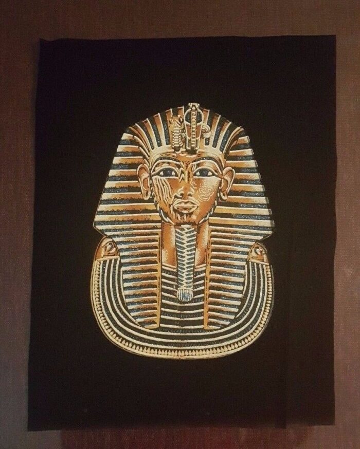 Egyptian hand painted on fabric Paper 13"x 16" - Image 3