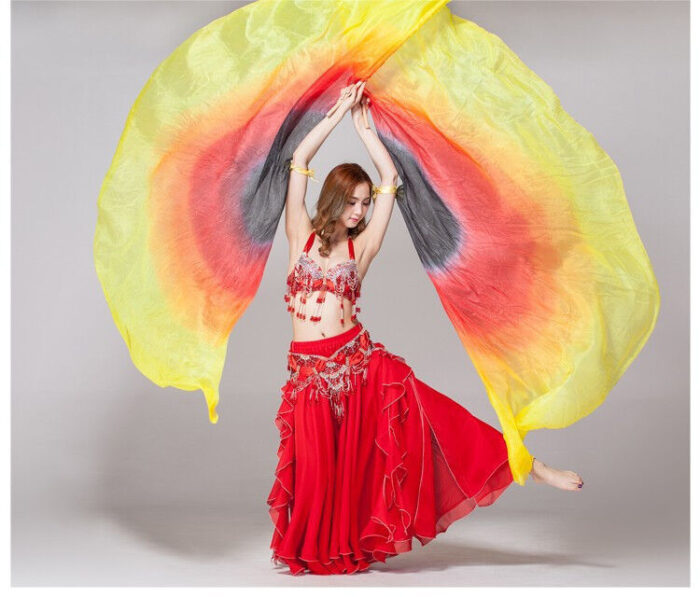 Isis Wings Belly Dance,100% Silk(2 R&L wings+2 sticks) - Image 2